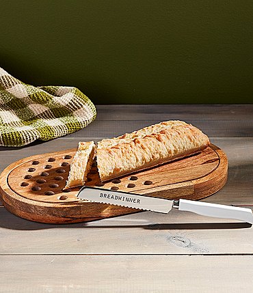 Image of Mud Pie Thanksgiving Bread Board with Crumb Catcher & Knife Set