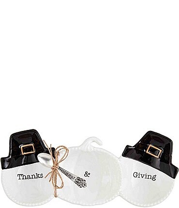 Image of Mud Pie Thanksgiving Pilgrim Tidbit Dish Set