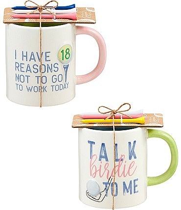 Image of Mud Pie The Pro Shop Golf Tee Mugs, Set of 2