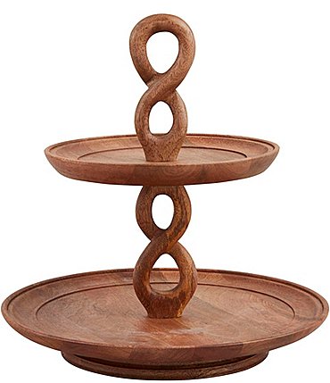 Image of Mud Pie Twisted Handle Tiered Server, 14"