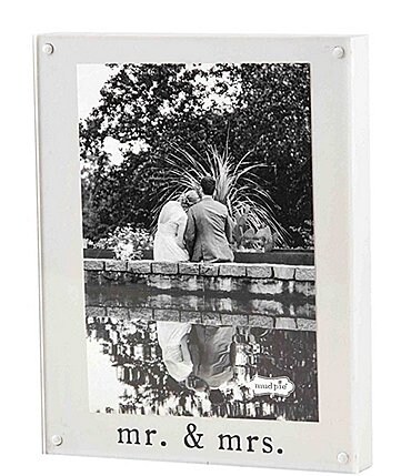 Image of Mud Pie Wedding Acrylic Mr & Mrs Block Picture Frame