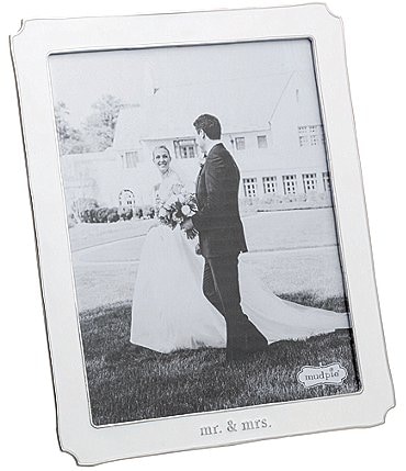 Image of Mud Pie Wedding Collection Large Mr. & Mrs. Enamel Frame, 8x10