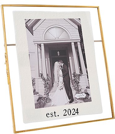 Image of Mud Pie Wedding Collection Mr & Mrs Brass Frame, 5x7
