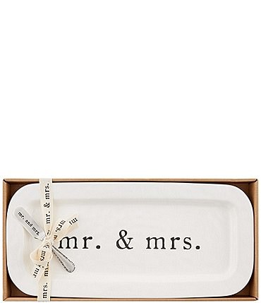 Image of Mud Pie Wedding Collection Mr & Mrs Hostess Tray and Spreader