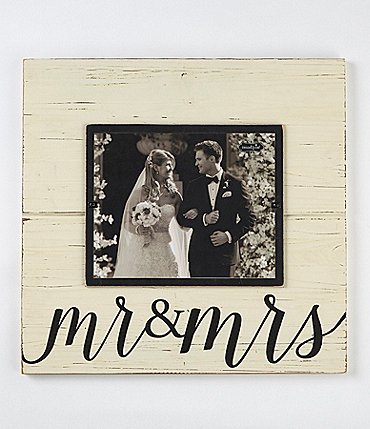Image of Mud Pie Wedding Collection Mr. & Mrs. Deluxe Frame