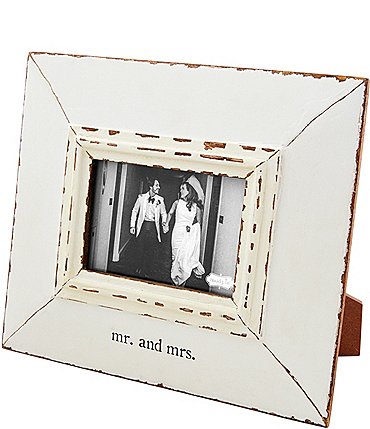 Image of Mud Pie Wedding Collection Mr. & Mrs. Distressed Picture Frame