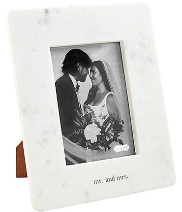 Image of Mud Pie Wedding Collection Mr. & Mrs. Marble Picture Frame, 5x7