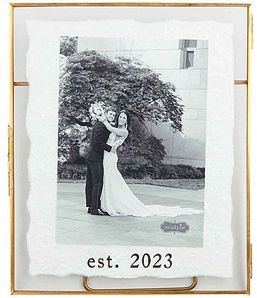 Image of Mud Pie Wedding Est. 2023 Brass Picture Frame