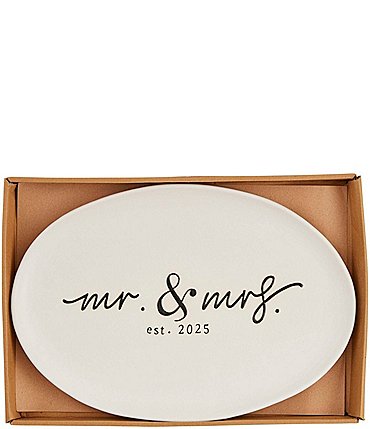 Image of Mud Pie Wedding Mr & Mrs Est. 2025 Platter