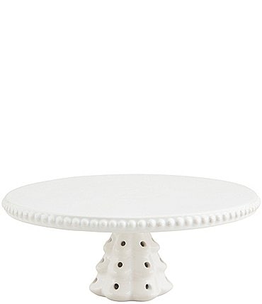 Image of Mud Pie White Christmas Collection Light-Up Tree Pedestal Cake Stand