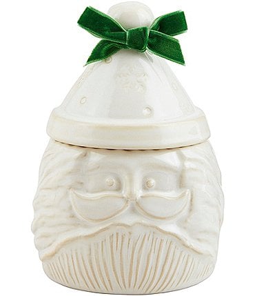 Image of Mud Pie White Christmas Collection Santa Canister
