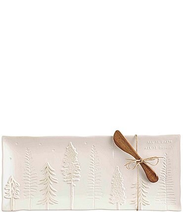 Image of Mud Pie White Christmas Collection Tree Motif Hostess Platter Set