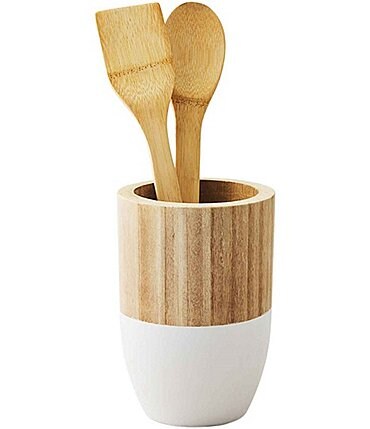 Image of Mud Pie White House Collection Two-Tone Utensil Holder 3-Piece Set