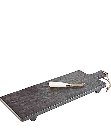 Image of Mud Pie Mercantile Wine & Cheese Black Footed Serving Board Set