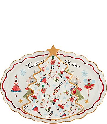 Image of Mud Pie Winter Wonderland Christmas Nutcracker Platter Set