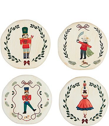 Image of Mud Pie Winter Wonderland Nutcracker Resin Coasters, Set of 4