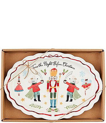 Image of Mud Pie Winter Wonderland Nutcracker Sentiment Platter