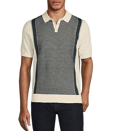 Image of Murano Verdant Vibes Collection Slim-Fit Textured Polo Sweater