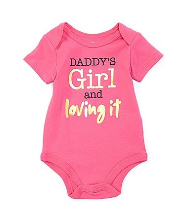 Image of Baby Starters Baby Girls 3-12 Months Short-Sleeve Daddy's Girl Bodysuit