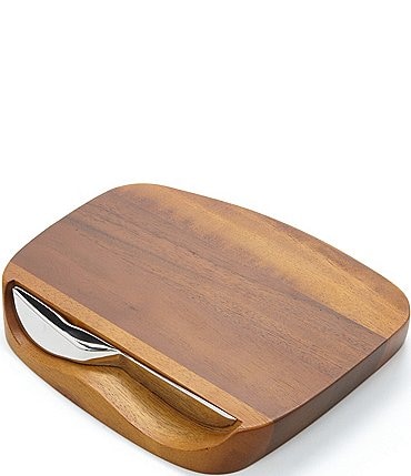 Image of Nambe Blend Acacia Wood Bar Cutting Board with Knife
