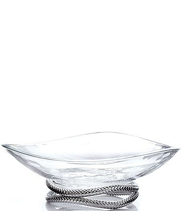 Image of Nambe Braid Stand Glass Bowl