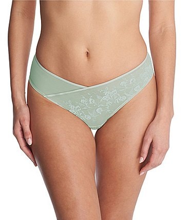 Image of Natori Flawless Sheer Lace Embroidered Thong Panty