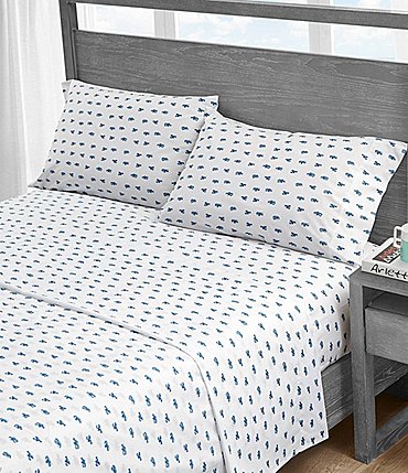 Image of Nautica Cloyster Blue Cotton Percale Sheet Set