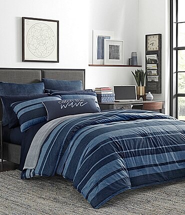 Image of Nautica Longpoint Large Stripe Mini Comforter Set