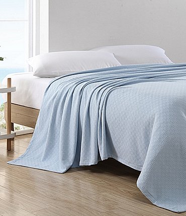 Image of Nautica Ripple Textured Cove Cotton Dobby Bed Blanket