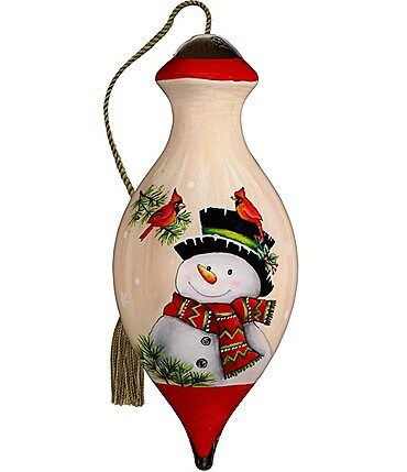 Image of Ne' Qwa Art 2024 Holly And Jolly Hand Painted Blown Glass Ornament