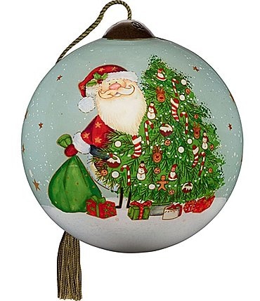 Image of Ne' Qwa Art Santa Surprise Hand Painted Glass Ornament