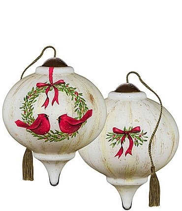 Image of Ne' Qwa Art When Cardinals Appear, Angels Are Near Hand Painted Blown Glass Ornament