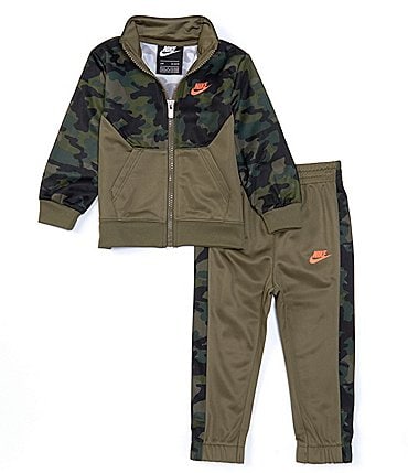 Image of Nike Baby Boys 12-24 Months Camouflage/Solid Color Block Tricot Jacket & Matching Jogger Pant Set