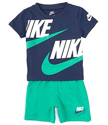 Image of Nike Baby Boys 12-24 Months Short Sleeve Split Futura T-Shirt & Solid Shorts Set