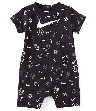 Image of Nike Baby Boys Newborn-9 Months Short-Sleeve Sportsball Printed Jersey Romper