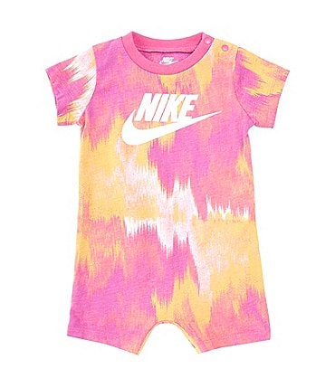 Image of Nike Baby Girls Newborn-9 Months Short-Sleeve Tie-Dye Romper