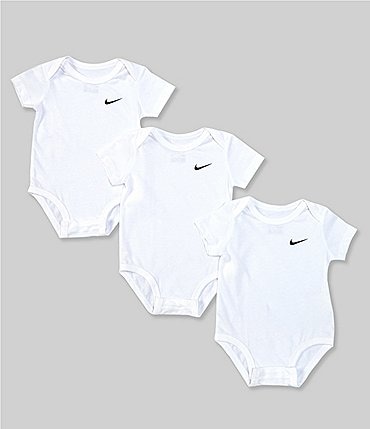 Image of Nike Baby Newborn-9 Months Short-Sleeve Swoosh Three-Pack Bodysuits
