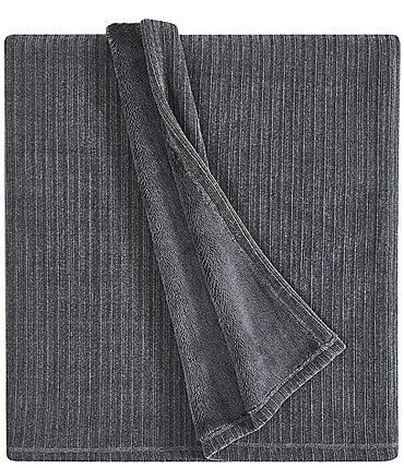 Image of Noble Excellence Warm Shop Collection Bella Striped Chenille Reversible Throw Blanket