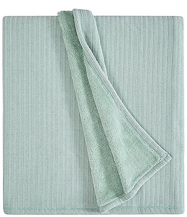 Image of Noble Excellence Warm Shop Collection Bella Striped Chenille Reversible Throw Blanket