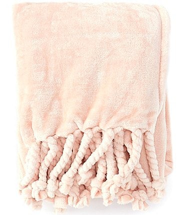 Image of Noble Excellence Layla Plush Fringed Throw Blanket