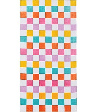 Image of Noble Excellence Outdoor Collection Multi Colored Checkered Print Beach Towel
