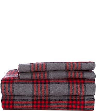Image of Noble Excellence Plaid Portuguese Flannel Sheet Set