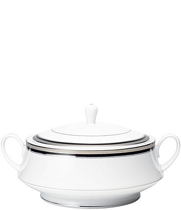 Image of Noritake Austin  Platinum Porcelain  Covered Vegetable  Bowl