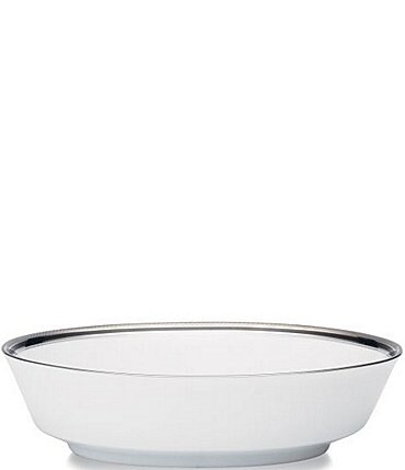 Image of Noritake Austin Platinum Porcelain Oval Vegetable Bowl