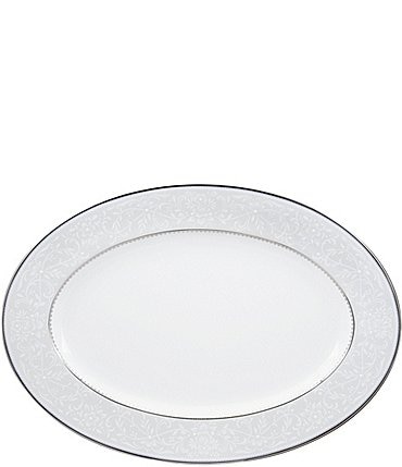 Image of Noritake Brocato Oval Bone China Platter 16-Inches
