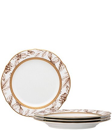 Image of Noritake Charlotta Gold Porcelain Harvest Accent Plates, Set of 4