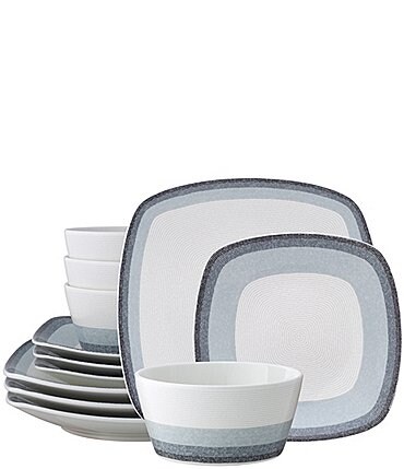 Image of Noritake Colorscapes Layers Collection 12-Piece Square Dinnerware Set