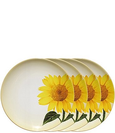 Image of Noritake Colorwave Mustard Sunflower Accent/Luncheon Floral Plates, Set of 4