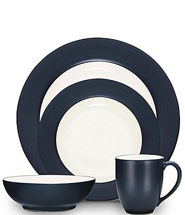 Image of Noritake Colorwave Rim Matte & Glossy Stoneware 4-Piece Place Setting
