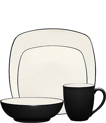 Image of Noritake Colorwave Square Matte & Glossy Stoneware 4-Piece Place Setting